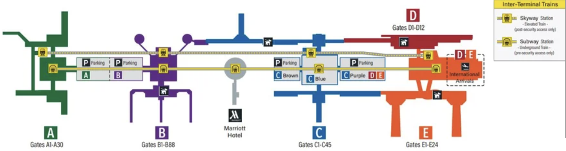 IAH Terminal Map